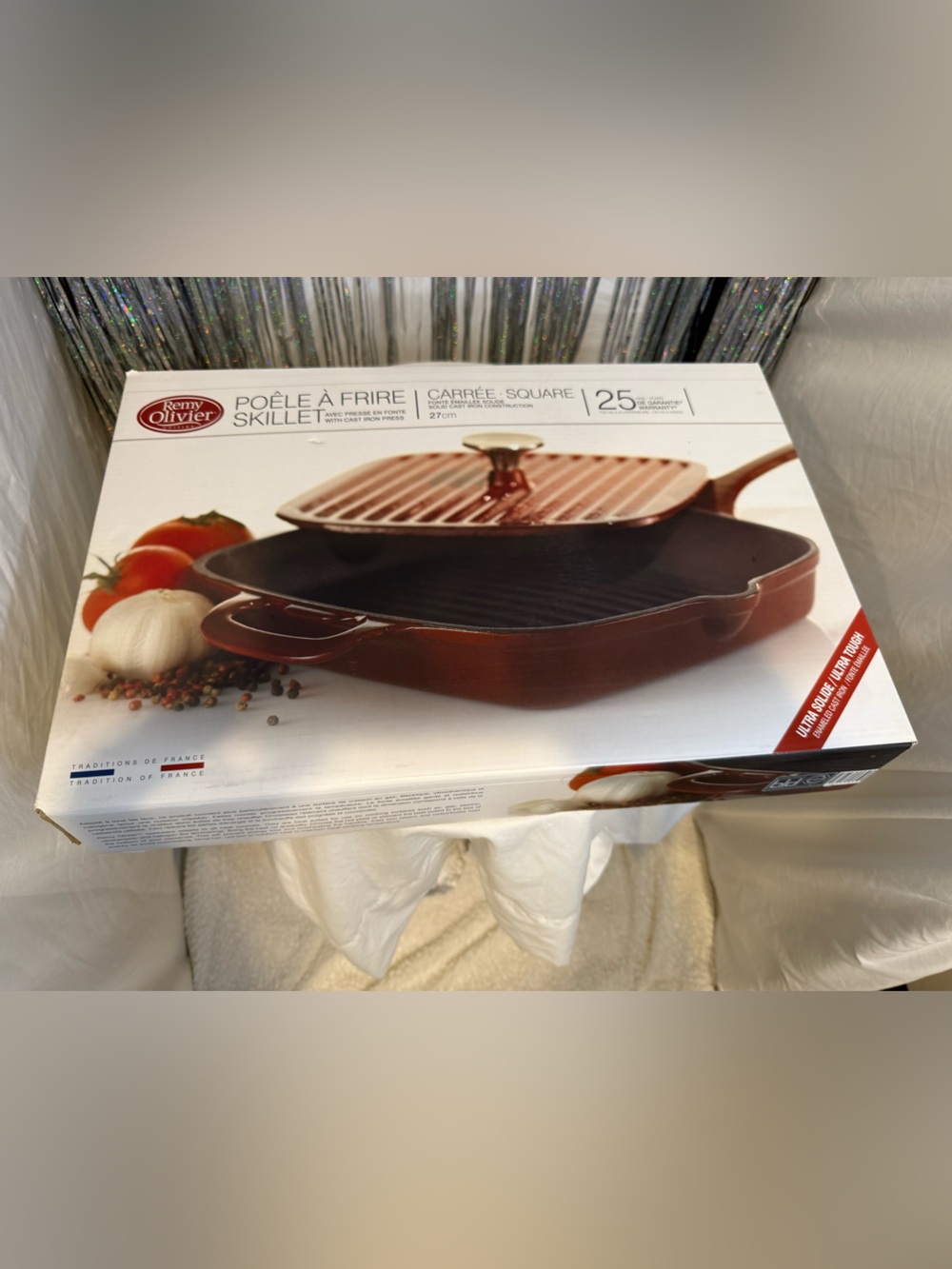 Cast Iron Square Grill Skillet - Red - Picture 2 of 10